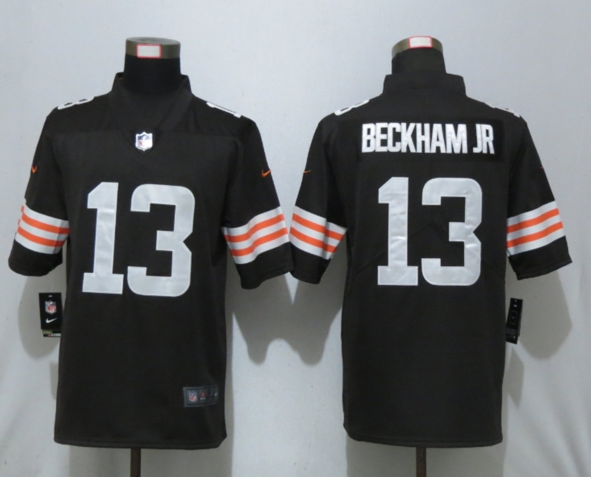 Men New Nike Cleveland Browns #13 Beckham jr Brown Vapor Limited Player Jersey